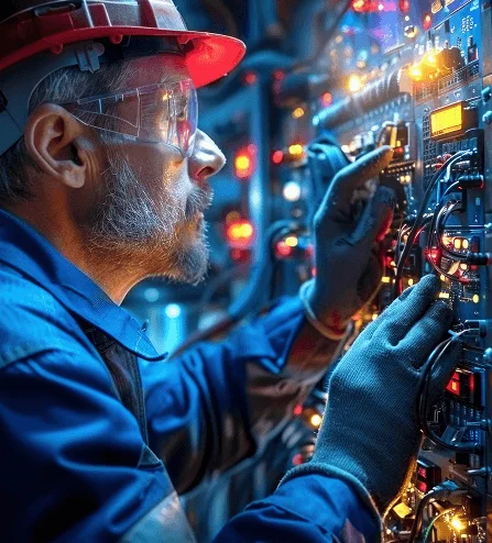 Un électricien intervient sur une installation